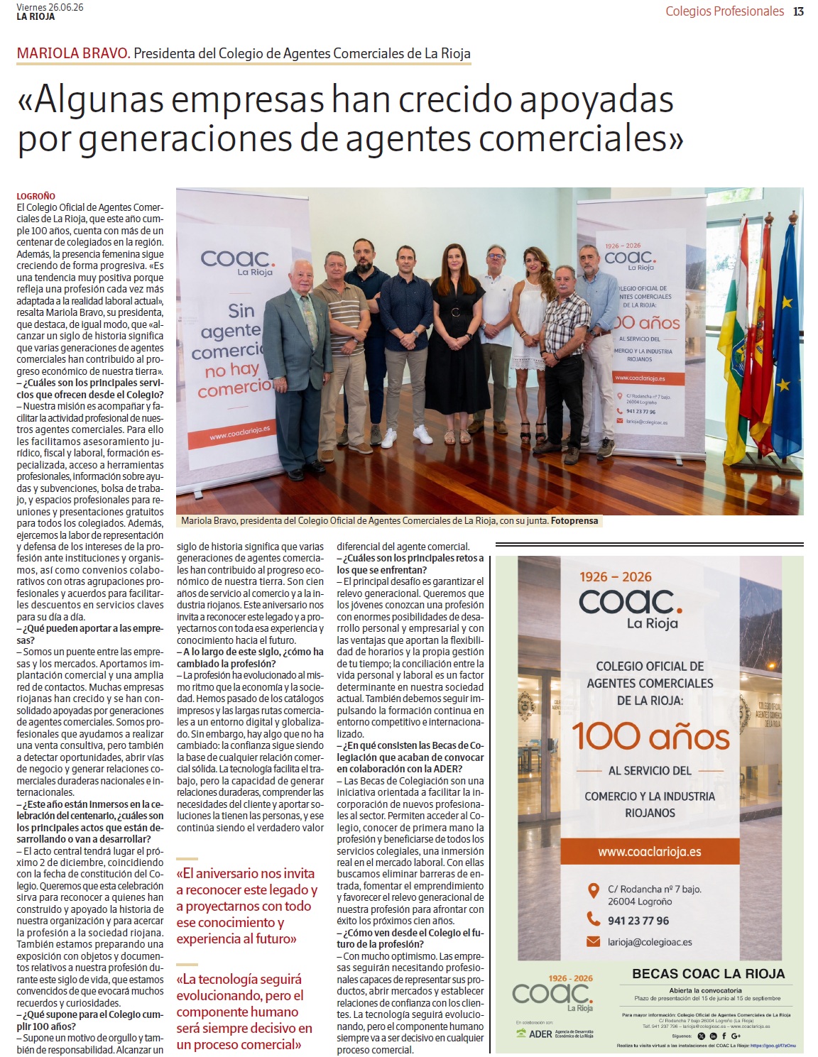 SUPLEMENTO DE COLEGIOS PROFESIONALES. LA RIOJA